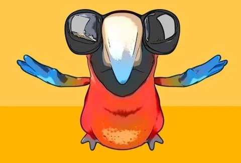 Fun parrot Stock Illustration