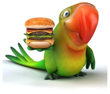 Fun parrot 스톡 일러스트