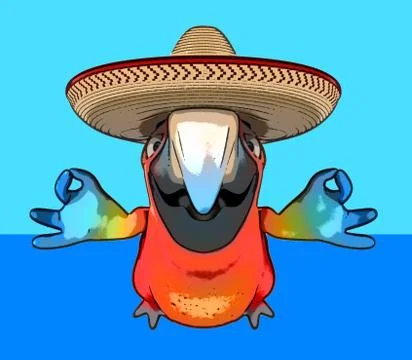 Fun parrot Stock Illustration