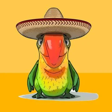 Fun parrot Stock Illustration