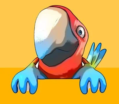 Fun parrot Illustrazione stock