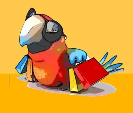 Fun parrot 스톡 일러스트