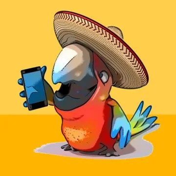 Fun parrot 库存插图