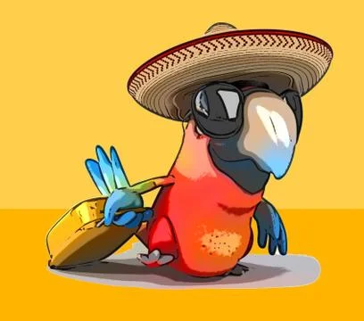 Fun parrot 스톡 일러스트