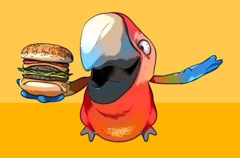 Fun parrot Illustrazione stock