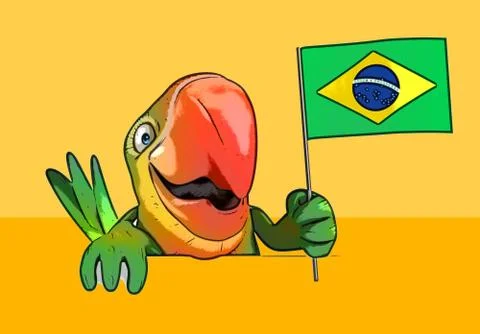 Fun parrot Illustrazione stock