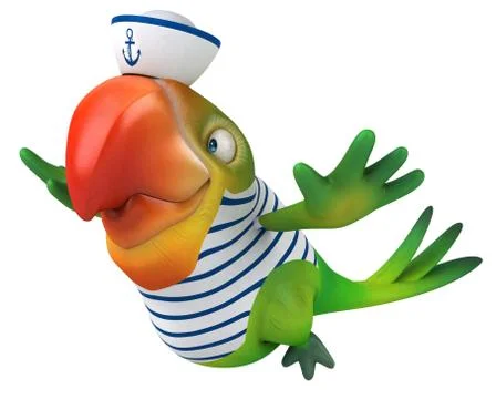 Fun parrot 스톡 일러스트