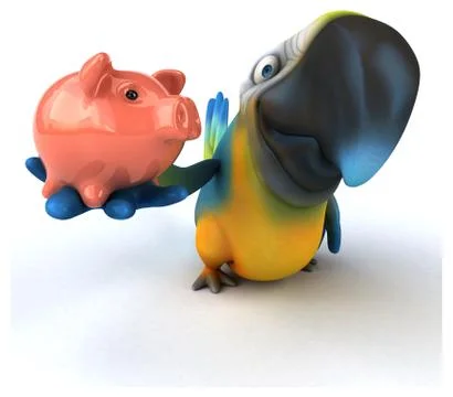 Fun parrot Illustrazione stock