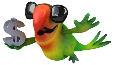 Fun parrot Illustrazione stock