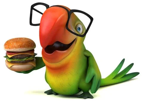 Fun parrot Illustrazione stock