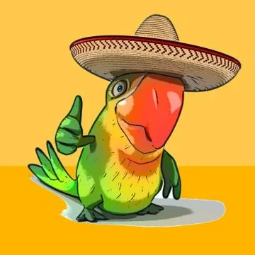 Fun parrot Illustrazione stock