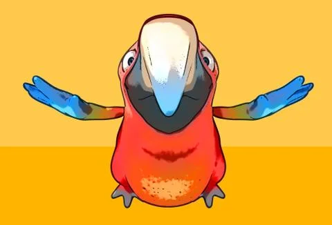Fun parrot 스톡 일러스트