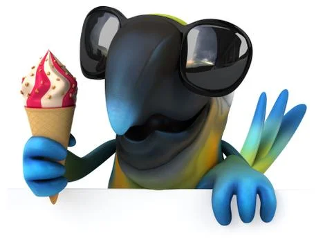 Fun parrot Illustrazione stock