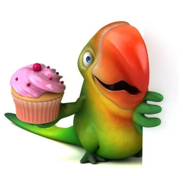 Fun parrot Illustrazione stock