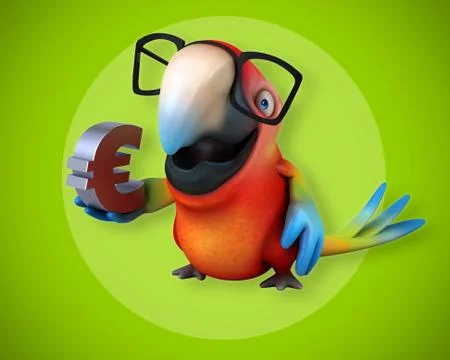 Fun parrot Illustrazione stock