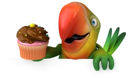 Fun parrot 스톡 일러스트