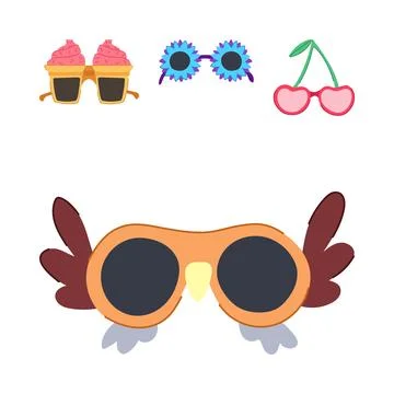 Fun party glasses collection creating a festive atmosphere イラスト素材