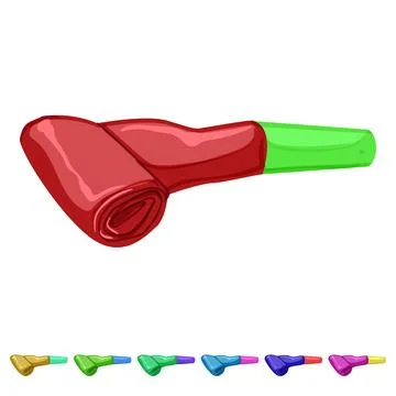 Fun party whistle cartoon vector graphic Stock Illustration