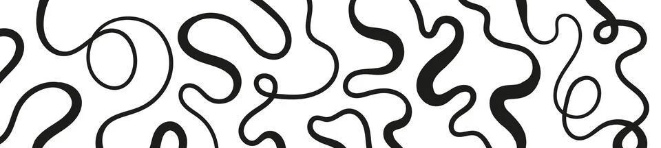 Fun pattern with abstract shapes, squiggle lines, and scribble textures. Fl.. Illustrazione stock