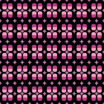 Fun pattern with black and pink geometric shapes Stock Illustration