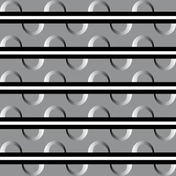 Fun pattern with black and white waves on grey background Stock Illustration