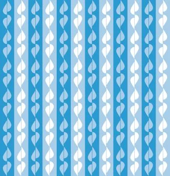Fun pattern with blue and white leaves on blue background Stock Illustration