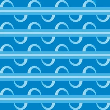Fun pattern with blue waves on blue background イラスト素材