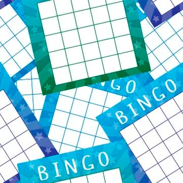 Fun pattern with bright bingo tickets Stock Illustration
