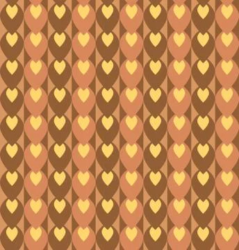 Fun pattern with dark and light brown and yellow decorations Stock Illustration