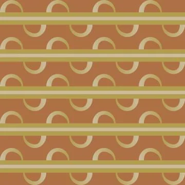 Fun pattern with green and beige waves on brown background Illustrazione stock