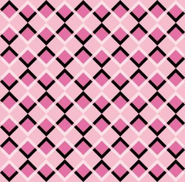 Fun pattern with pink and black rhombus Stock Illustration