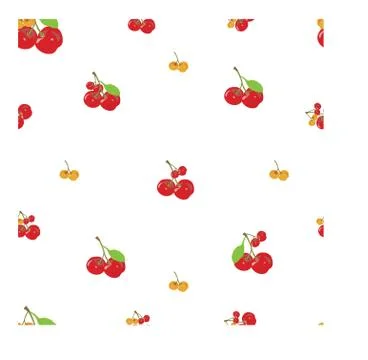 Fun Pattern with Red Cherry an Orange Cherry Stock Illustration