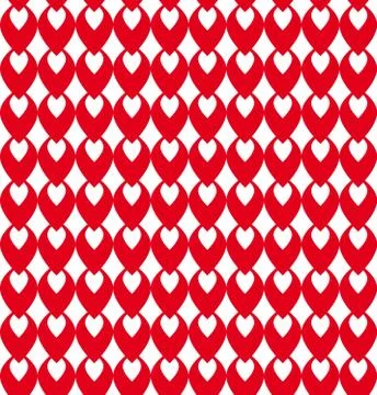 Fun pattern with red decorations on white background Illustrazione stock