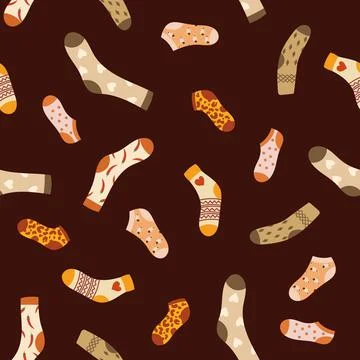 A fun pattern with socks in different colors Stock Illustration