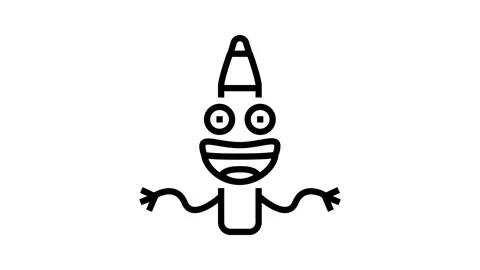 Fun pen character line icon animation Stock Footage 326133536