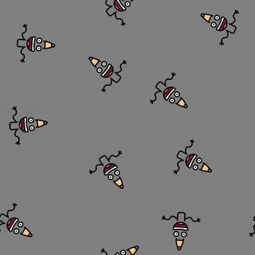 Fun pen character vector seamless pattern Illustrazione stock