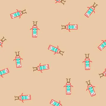 Fun pen character vector seamless pattern Stock Illustration