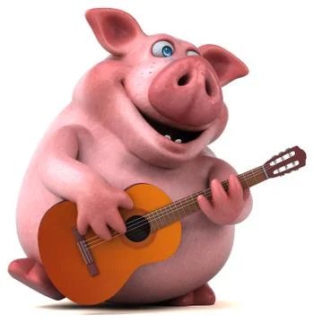 Fun pig - 3D Illustration Stock Illustration