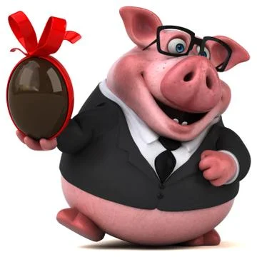 Fun pig - 3D Illustration Illustrazione stock
