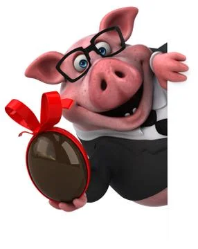 Fun pig - 3D Illustration Illustrazione stock