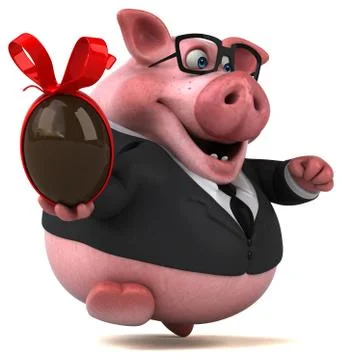 Fun pig - 3D Illustration Illustrazione stock