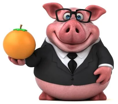 Fun pig - 3D Illustration Stock Illustration