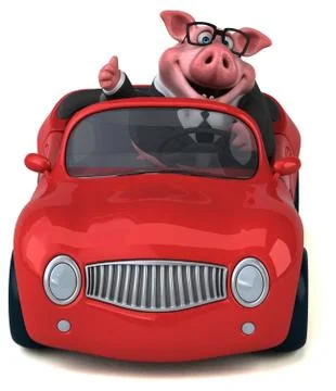 Fun pig - 3D Illustration Stock Illustration