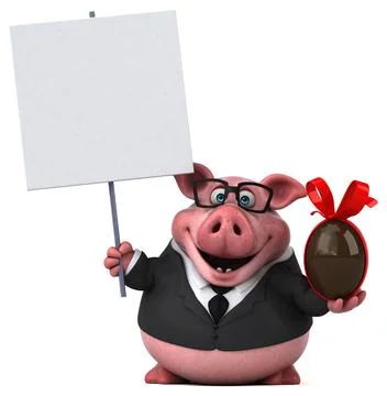 Fun pig - 3D Illustration Illustrazione stock