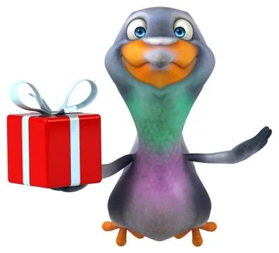 Fun pigeon - 3D Illustration Stock Illustration