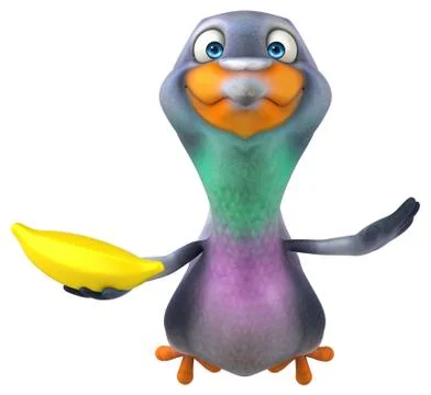 Fun pigeon - 3D Illustration Stock Illustration