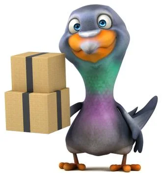 Fun pigeon - 3D Illustration Stock Illustration