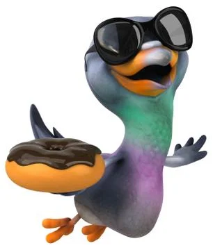 Fun pigeon - 3D Illustration Stock Illustration