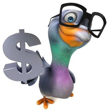 Fun pigeon - 3D Illustration Stock Illustration