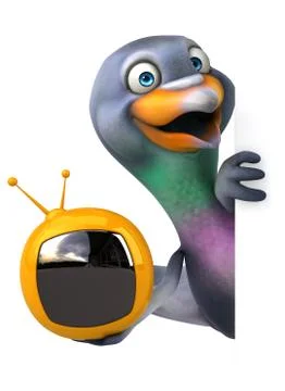 Fun pigeon - 3D Illustration Stock Illustration